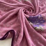 Prettiest Baby Pink Handwork Crush Chiffon Silk Saree With Twirling Blouse Piece