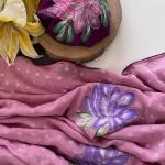 Prettiest Baby Pink Handwork Crush Chiffon Silk Saree With Twirling Blouse Piece