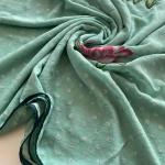 Scrumptious Sea Green Handwork Crush Chiffon Silk Saree With Aplomb Blouse Piece