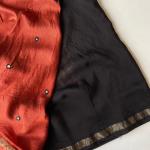 Prominent Black Bandhej Printed Cotton Silk Saree With Improbable Blouse Piece