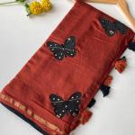 Prominent Black Bandhej Printed Cotton Silk Saree With Improbable Blouse Piece