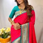 Staring Dark Pink Soft Banarasi Silk Saree With Impressive Blouse Piece