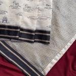 Preferable Off White Printed Cotton Silk Saree With Traditional Blouse Piece