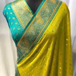 Fairytale Mustard Soft Banarasi Silk Saree With Enticing Blouse Piece