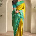 Petrichor Mustard Soft Banarasi Silk Saree With Woebegone Blouse Piece