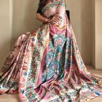 Girlish Baby Pink Soft Silk Kalamkari Printed Saree With Murmurous Blouse Piece