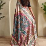 Girlish Baby Pink Soft Silk Kalamkari Printed Saree With Murmurous Blouse Piece